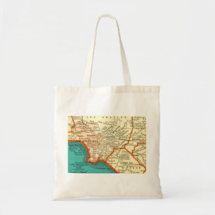 Bolsa Tote Mapa do vintage do saco de LOS ANGELES CALIFÓRNIA