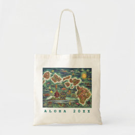 Bolsa Tote Mapa Dole do Havaí 1950 Trip/Ano