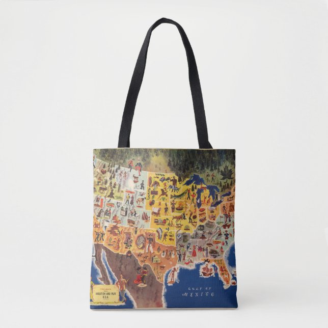 Bolsa Tote Mapa dos Estados Unidos - férias e jogo (Frente)