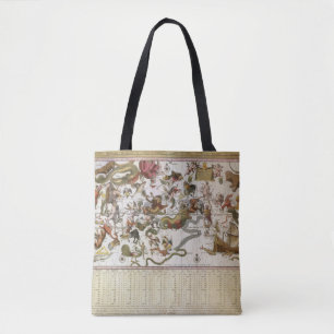 Bolsa Tote Mapa Estelar Vintage Constellation por Backer e Br