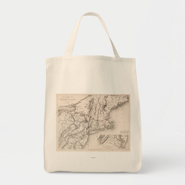 Bolsa Tote Mapa: EUA do nordeste (Frente)