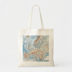 Bolsa Tote Mapa Físico da Europa (1916)