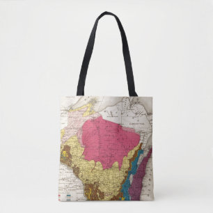 Bolsa Tote Mapa Geological de Wisconsin