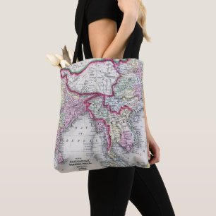Bolsa Tote Mapa India, Tibet, China & SE Ásia de Mitchell