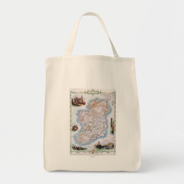 Bolsa Tote Mapa: Ireland, 1851 (Frente)