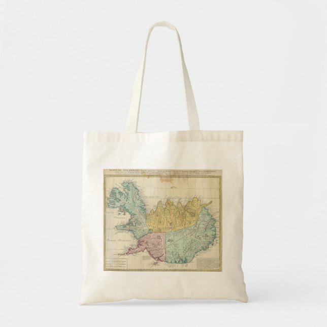 Bolsa Tote Mapa - Islândia (Frente)