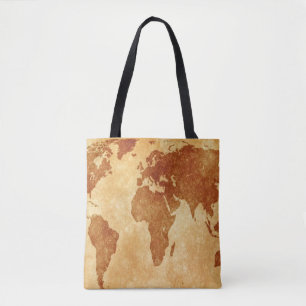 Bolsa Tote Mapa Mundial Antiquado