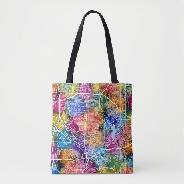 Bolsa Tote Mapa municipal de Dallas EUA (Frente)