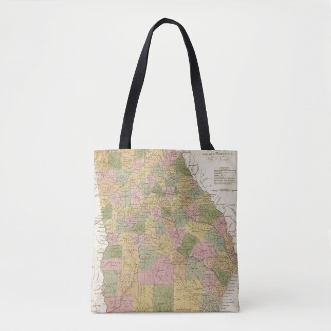 Bolsa Tote Mapa novo de Geórgia (Frente)