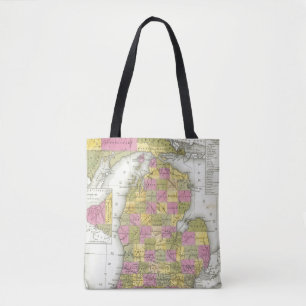Bolsa Tote Mapa novo de Michigan 2
