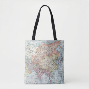 Bolsa Tote Mapa Político da Ásia (1916)