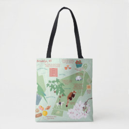Bolsa Tote Mapa Urbano do Brooklyn em Nova Iorque