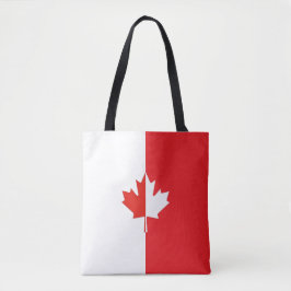 Bolsa Tote Mapas de folhas, vermelho e branco, no Canadá