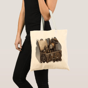 Bolsa Tote Máquina do Tempo Steampunk - Treasure Chest Vintag