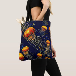 Bolsa Tote Mar de medusa brilhante