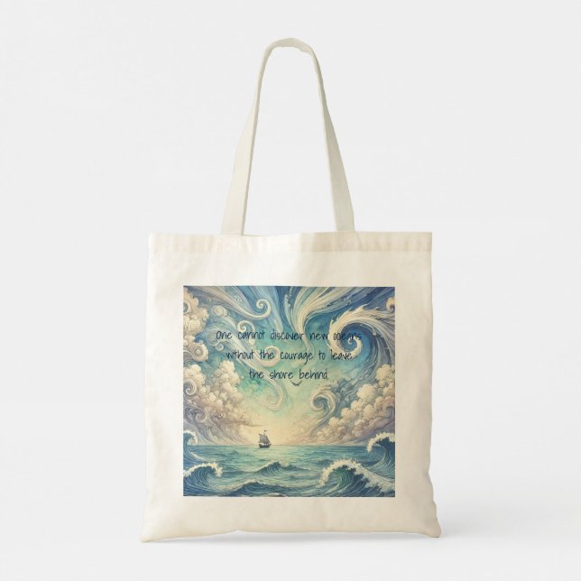 Bolsa Tote Mar e Citação (Verso)