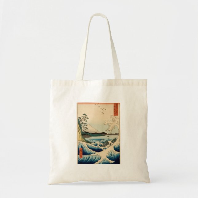 Bolsa Tote Mar Japonês de Satta Hiroshige Art (Frente)
