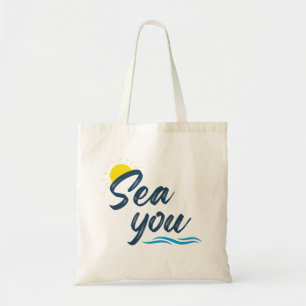 Bolsa Tote Mar marinho Sol e Oceano Azul Ondas Verão