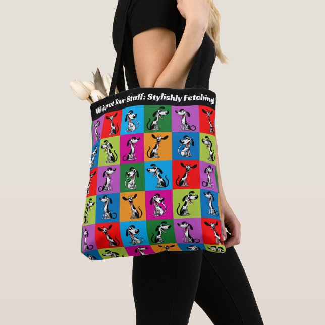 Bolsa Tote Maravilha de Whippet de texto personalizado (Close Up)