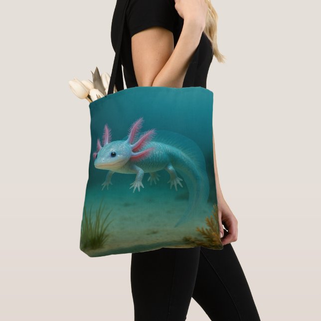 Bolsa Tote Maravilha Submarina: O Axolotl (Close Up)