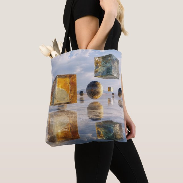 Bolsa Tote Maravilhas Geométricas Flutuantes Sobre a Água (Close Up)