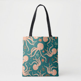 Bolsa Tote Maravilhas Submarinas: Dança Octopus Starfish