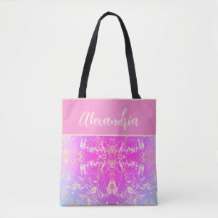 Bolsa Tote Marble Bonito Giry Rosa e Dourada