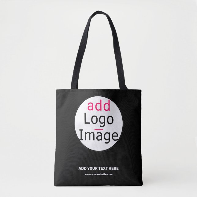 Bolsa Tote Marca comercial personalizável profissional preto (Frente)