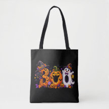Marca de texto de Halloween gato fantasma abóbora