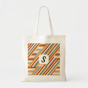 Bolsa Tote Marca de Toque Monograma Personalizada Retro Mod