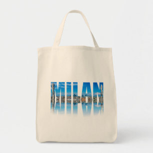 Bolsa Tote Marca Milão, composta por linha do horizonte de Mi