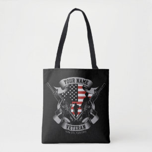 Bolsa Tote Marca Personalizada Americana Veterana Orgulhosa V