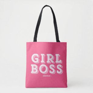 Bolsa Tote Marcador Retroativo de Citação de Menina Rosa Quen