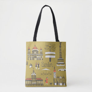 Bolsa Tote Marcas de Berlim, Ilustração Monumental.