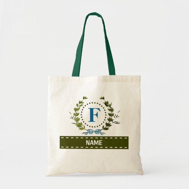 Bolsa Tote Marcha personalizada de Ivy Wreath Data de casamen (Frente)