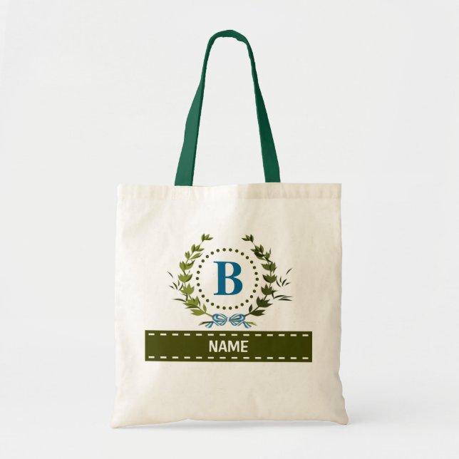 Bolsa Tote Marcha personalizada de Ivy Wreath Data de casamen (Frente)