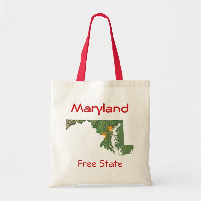 Bolsa Tote Marco de Mapa de Maryland (Frente)