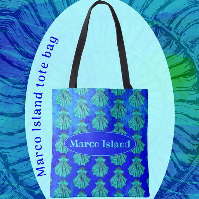 Bolsa Tote Marco Island Sea Shell Art (Criador carregado)
