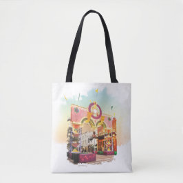 Bolsa Tote Mardi Gras Arch Galveston, aquarela inspirada