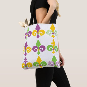 Bolsa Tote Mardi Gras Fleur de Lis