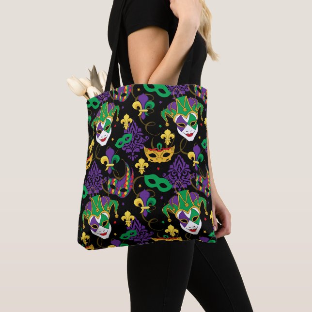 Bolsa Tote Mardi Gras Patterned (Close Up)