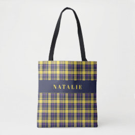 Bolsa Tote maré tartan verificação personalizada inverno