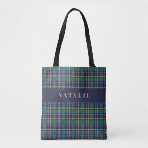 Bolsa Tote maré tartan verificação personalizada inverno
