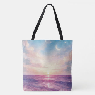 Bolsa Tote Marés Celestiais ao Crepúsculo Sonhador
