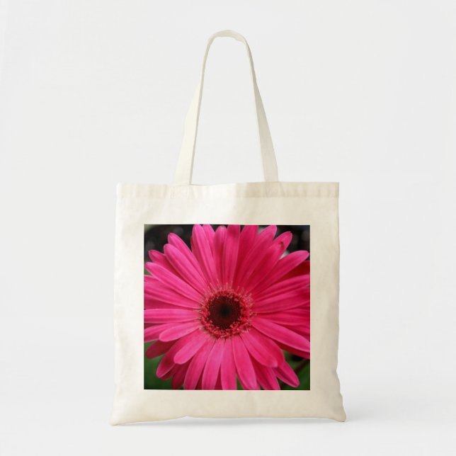 Bolsa Tote Margarida cor-de-rosa do Gerbera (Frente)