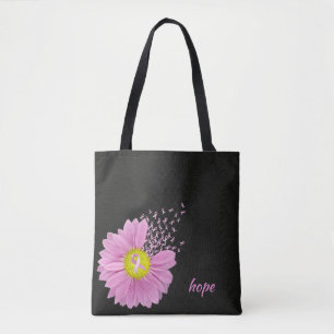 Bolsa Tote Margarida de Sensibilização do Cancer da Fita Rosa
