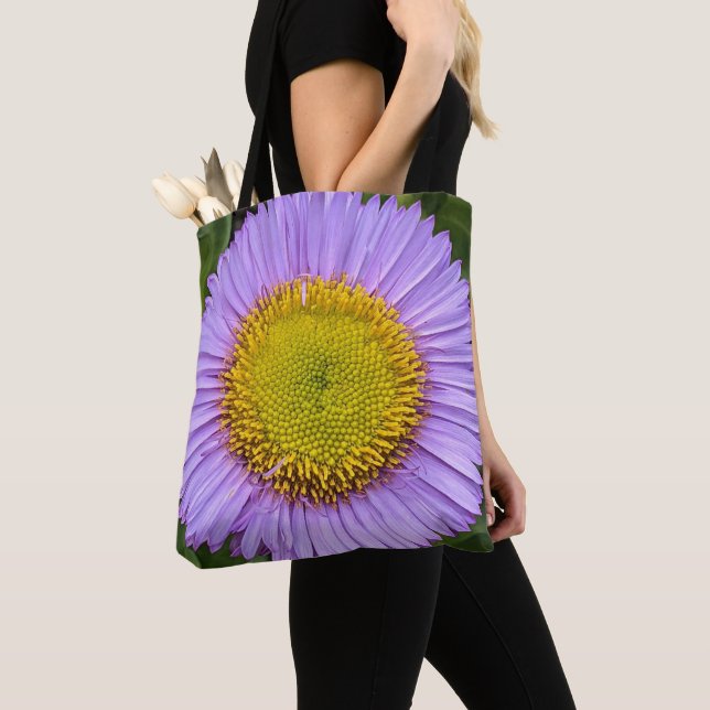 Bolsa Tote Margarida Erigeron Roxa Floral (Close Up)