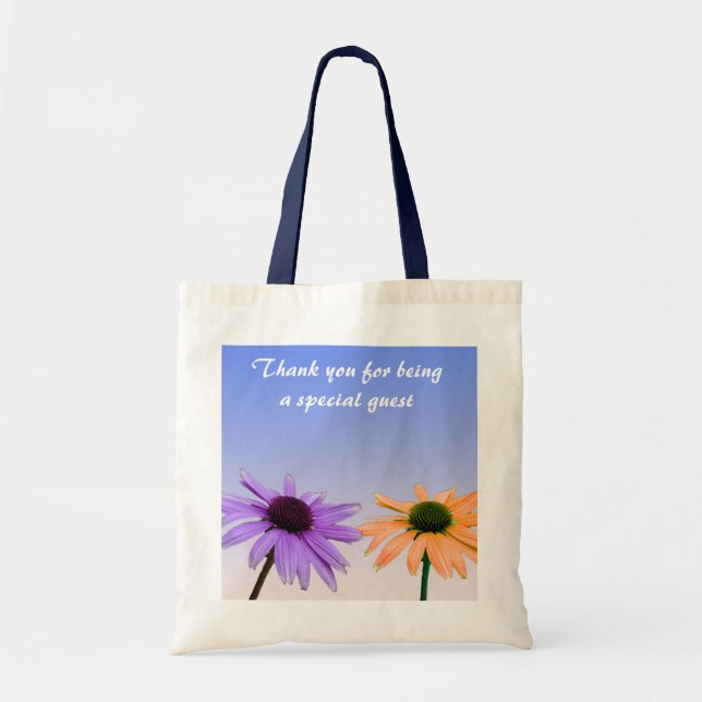 Bolsa Tote margarida flores obrigado você (Frente)