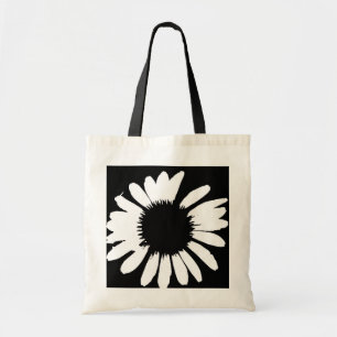 Bolsa Tote Margarida louca - saco da margarida preta & branca