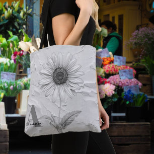 Bolsa Tote Margarida Preta e Branca Personalizada